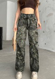 Women's Fashion Trendy Street Multi-Color Straight Leg Wide Leg Casual Pants