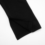 Autumn/Winter Women's Solid Color Sexy Deep V-Neck Pleated Slim Waist Chic Blazer Dress