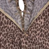 Women's Fashion Sexy Deep V Leopard Print Slit Bodycon Dress