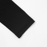 Autumn/Winter Women's Sexy Ring Cut-Out Metal Decoration Design Long Sleeve Bodycon Dress