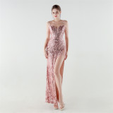 Women's Luxury Embroidered Beaded Evening Gown