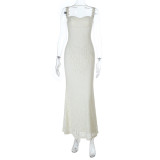 Autumn Women's Sexy Lace Strap Bodycon Long Dress