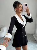 Autumn/Winter Women's Career Chic Slim Waist Long Sleeve Blazer Dress