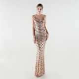 Women's Sequin Strap Mermaid Formal Party Dress