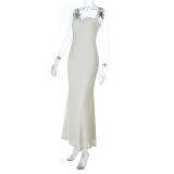 Autumn Women's Sexy Lace Strap Bodycon Long Dress