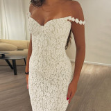 Autumn Women's Sexy Lace Strap Bodycon Long Dress