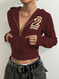 Women Casual Zipper Long Sleeve Hoodies