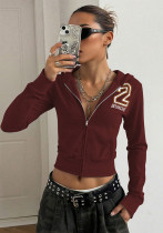 Women Casual Zipper Long Sleeve Hoodies