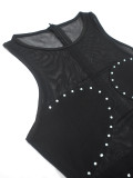 Women mesh rhinestone jumpsuits