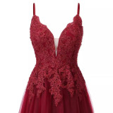 Women Strappy V-Neck Sexy Formal Party Prom Evening Gown（Processing time need 3-6 days）