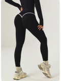 Women's Color Block High-Waist Butt Lift Seamless Outdoor Sports Tight-Fitting Yoga Pants
