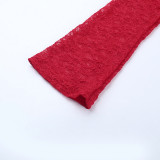 Women Off Shoulder Lace Corset Autumn Sexy Long Sleeve Bodycon Dress