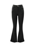 Autumn/Winter Women's Black Chic Stylish Loose Leather Pants