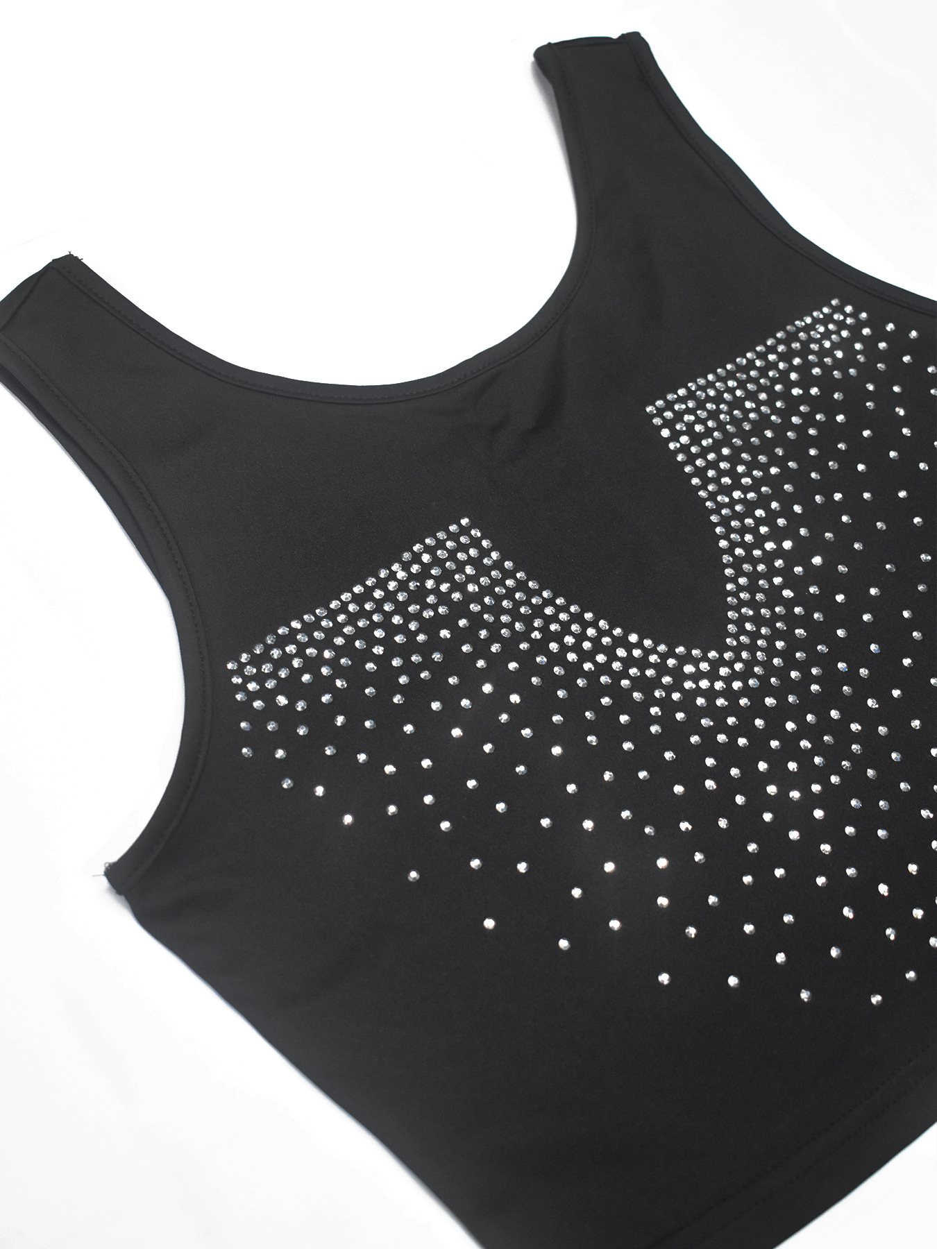 Women rhinestone mesh top and pant two-piece set