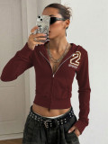 Women Casual Zipper Long Sleeve Hoodies