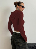 Women Casual Zipper Long Sleeve Hoodies