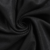 Women Autumn Sexy Elegant V-Neck Black Slit Dress