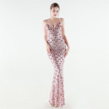 Women's Sequin Strap Mermaid Formal Party Dress