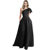 Women One-Shoulder Birthday Formal Party Elegant Dress（Processing time need 3-6 days）