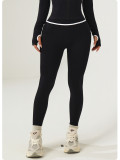 Women's Color Block High-Waist Butt Lift Seamless Outdoor Sports Tight-Fitting Yoga Pants