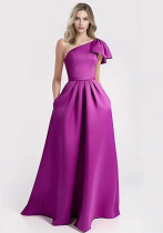 Women One-Shoulder Birthday Formal Party Elegant Dress（Processing time need 3-6 days）