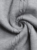 Women Autumn/Winter Grey Knitting Dress