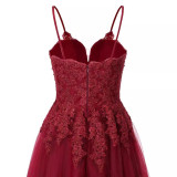 Women Strappy V-Neck Sexy Formal Party Prom Evening Gown（Processing time need 3-6 days）