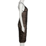 Summer Women's Strap Fashion Sexy Low Back Bodycon Long Dress