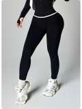 Women's Color Block High-Waist Butt Lift Seamless Outdoor Sports Tight-Fitting Yoga Pants