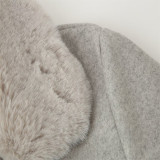 Winter Women's Faux Fur Collar Wool Blend Jacket