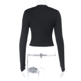 Autumn Women's Minimalist Sexy Corset Casual Long Sleeve Top