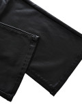 Autumn/Winter Women's Black Chic Stylish Loose Leather Pants