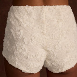 Women's Lace Flower Elastic Waist Slim Fit Sexy Shorts