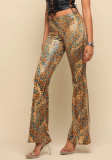 Women's Printed Trendy Stretch Bell Bottom Tapered Pants