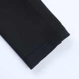 Women's Autumn Sexy Ruffled V-Neck Long Sleeve Solid Evening Dress