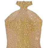 Women's Fashion Sexy See-Through Mesh Beaded Dress