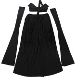 Women's Autumn Winter Fashion Solid Sexy Cut-Out Off-Shoulder Long Dress