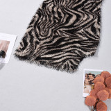 Women's Cut-Out Sexy Furry Color Block Bodycon Dress
