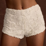 Women's Lace Flower Elastic Waist Slim Fit Sexy Shorts