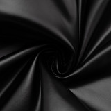 Women's Autumn Halter Neck Furry Collar Lace-Up Patchwork Leather Low Back Hollow Out Jumpsuit