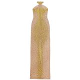 Women's Fashion Sexy See-Through Mesh Beaded Dress