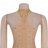 Women's Fashion Sexy See-Through Mesh Beaded Dress