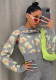 Women's Turndown Collar Long Sleeve Leopard Print Knitting Casual Cape Top