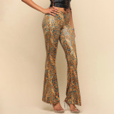 Women's Printed Trendy Stretch Bell Bottom Tapered Pants
