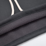 Women's Autumn Winter Solid Casual Sleeveless Color Block Drawstring Hooded Top