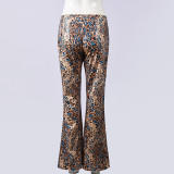 Women's Printed Trendy Stretch Bell Bottom Tapered Pants