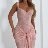 Women's Sexy Lace Strappy Sleeveless Flowy Jumpsuit