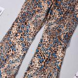Women's Printed Trendy Stretch Bell Bottom Tapered Pants