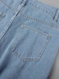 Women's Spring Summer High Street Ripped Frayed Denim Shorts