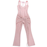 Women's Sexy Lace Strappy Sleeveless Flowy Jumpsuit